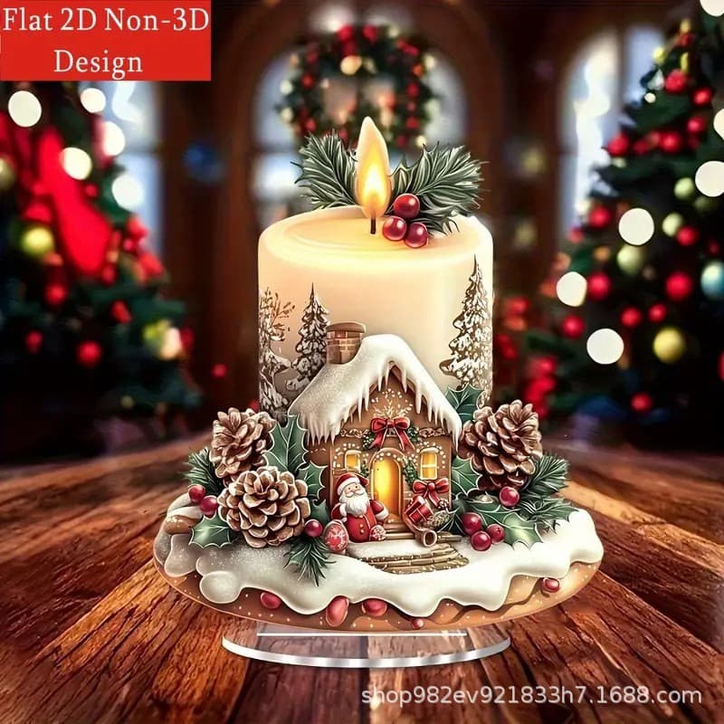 Cross-border Christmas creative decorative ornaments 2D flat acrylic desk counter standing sign crafts Christmas decoration