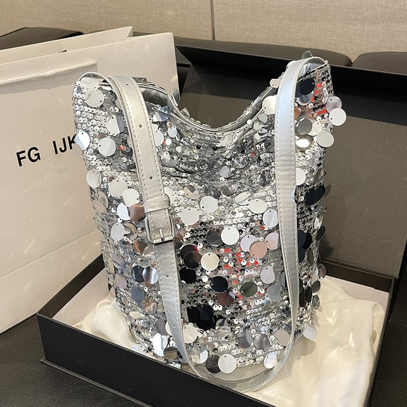 Cross-border fashion 2024 new small bag women's niche texture sequin chain dumpling bag versatile single shoulder crossbody bag