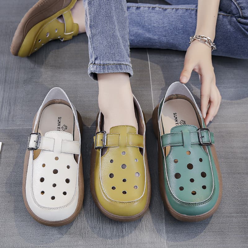 Wholesale Thick-Soled Sandals for Women, Clogs, 2026 Summer New Style, Closed-Toe Loafers, Hollow Thick-Soled Height-Increasing Sandals for Women