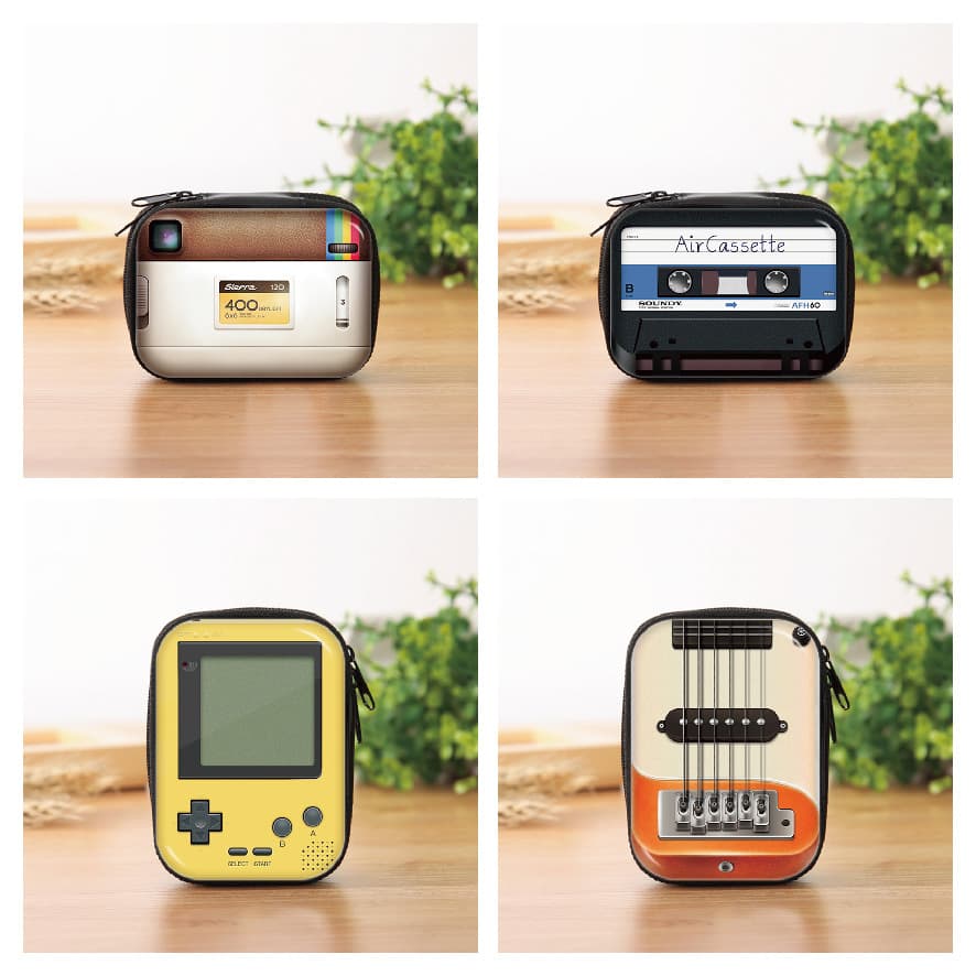 Christmas Cartoon Pattern Coin Purse Retro Nostalgic Rectangular Mini Coin Purse Multifunctional Zipper Storage Box