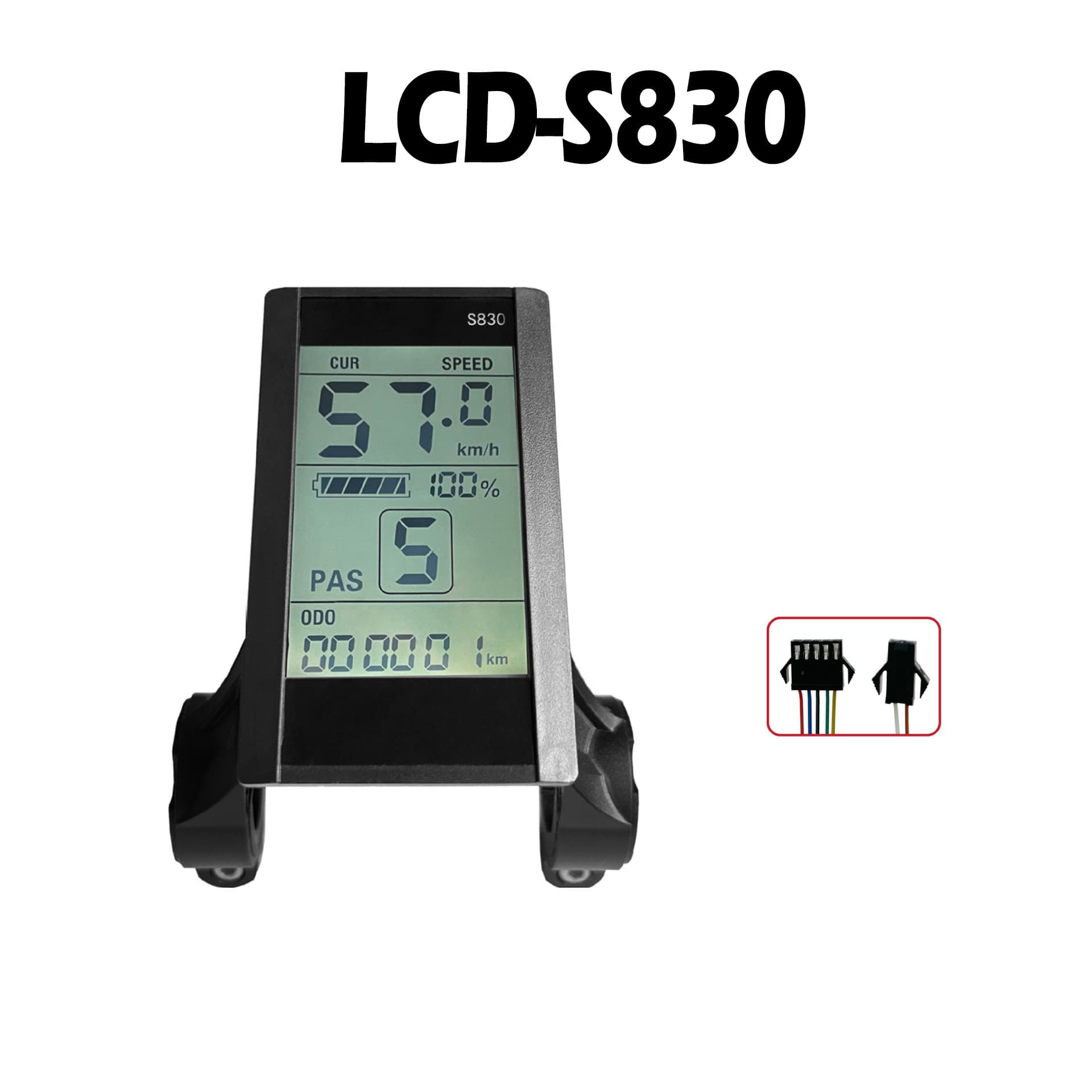Bicycle Lithium Modification Accessories LCD-S830 Electric Scooter Smart LCD Meter/SM Connector