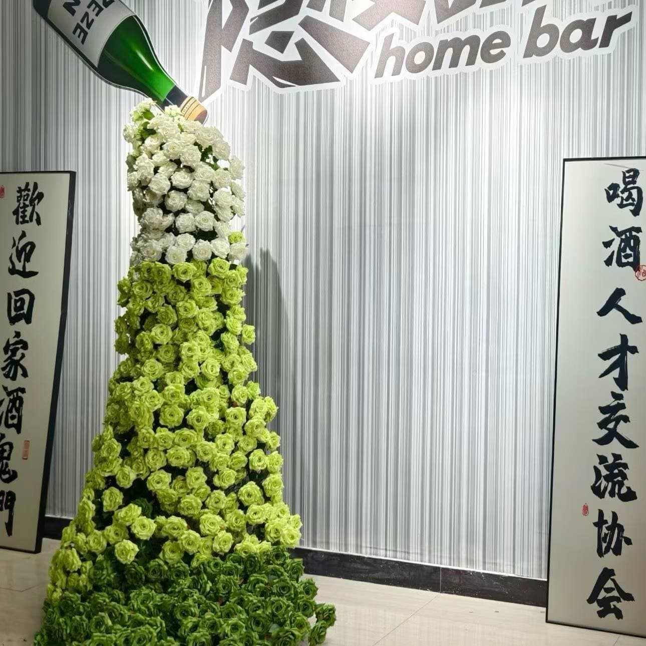 Rose waterfall flower wall scene background wall decoration artificial flower internet celebrity check-in fake flower mall rose wall