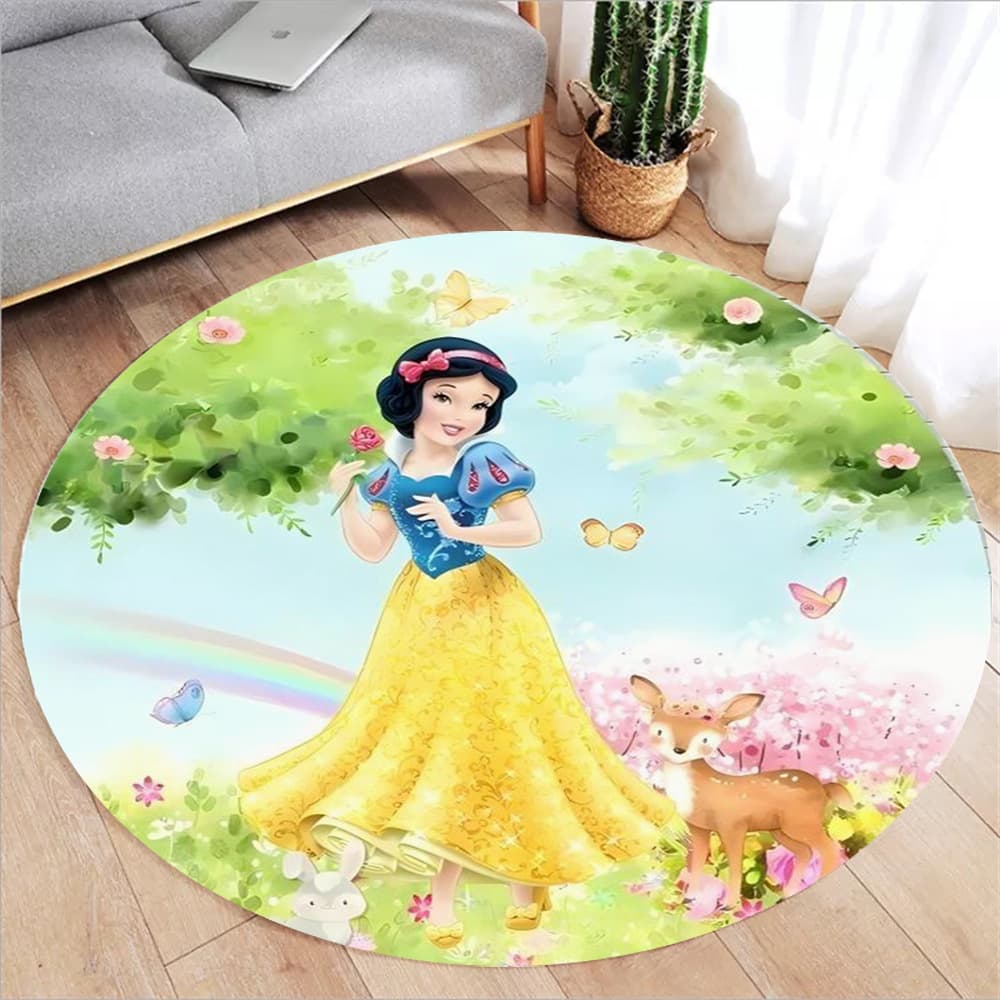 Princess Carpet Non-Slip Area Rug Round Carpet for Living Room Kitchen Bedroom Sofa Kids Room