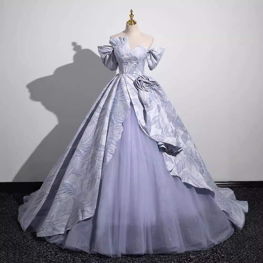 Women's Blue Evening Gown, Banquet, Light Luxury, Birthday, High-End Satin, Adult Ceremony, Vocal Music Art Exam Evening Dress