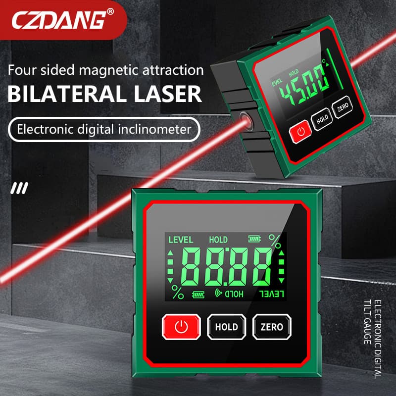 CZDANG Digital Inclinometer Box Inclinometer Rechargeable Level Gauge Slope Ruler Suitable for Home Angle Measuring Instrument