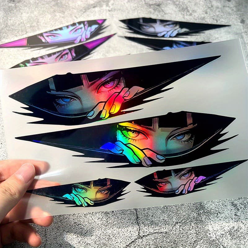 Cross-border TEMU Amazon 4-Pack Anime Girl Eye Stickers for Car Motorcycle