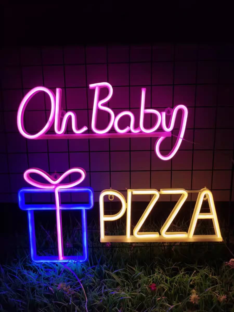 Neon letter pizza love atmosphere light coffee shape lantern bar bedroom placard romantic proposal light