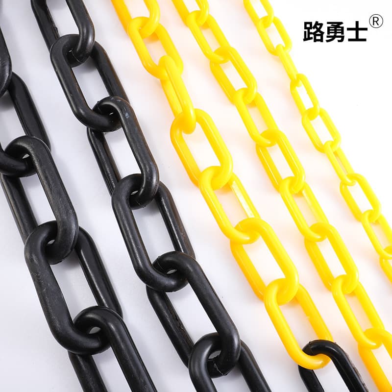 Red and white solid plastic warning chains, festival prop chains, safety barrier chains for road cones, parking protection chains, customizable.