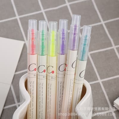 Double-ended Highlighter Pens for Students, Color Marker Pens for Creative DIY Watercolor Hand Account, Wholesale