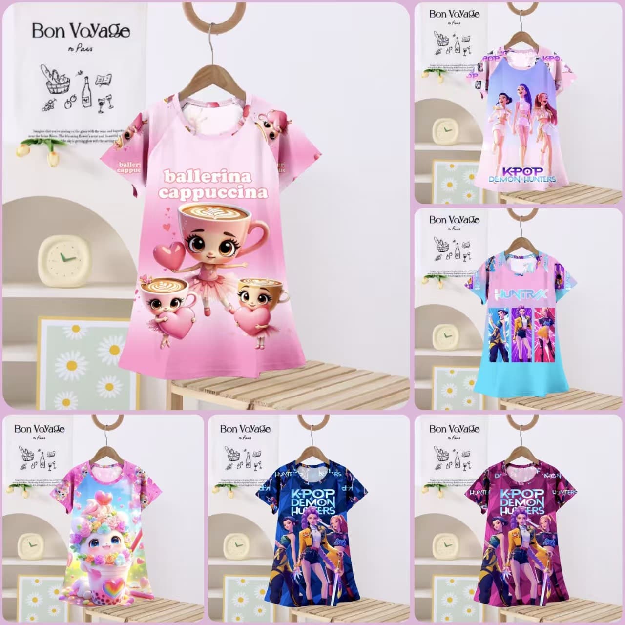 Wholesale Children's Pajamas Summer Girls Princess Style Sleep Dress Cartoon Witch Hunter Thin Dress Homewear