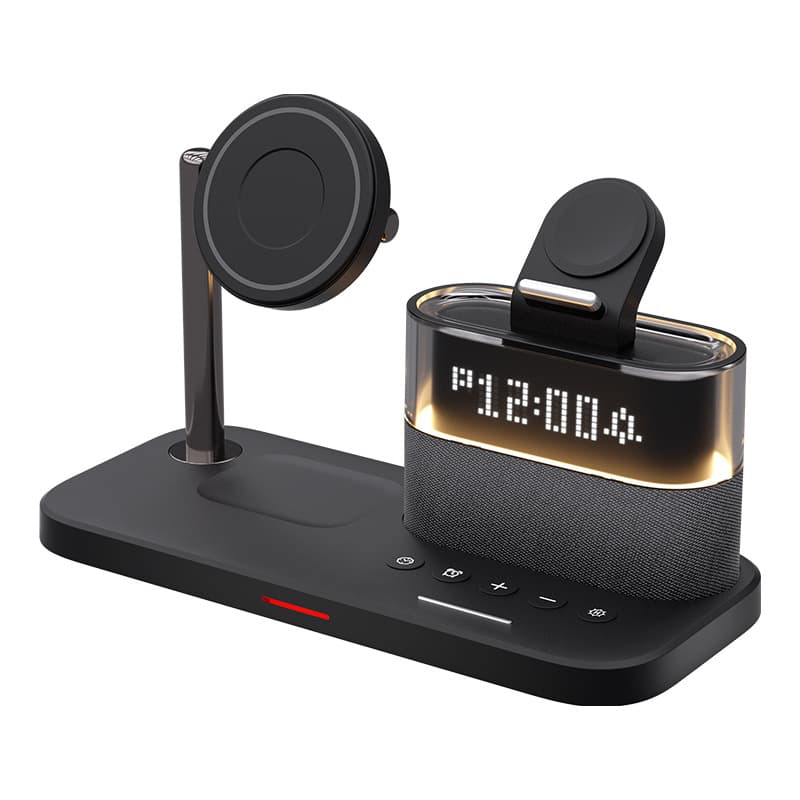 5-in-1 Wireless Charger Desktop Multifunctional Clock 30W Fast Wireless Charging Compatible with iPhone Series