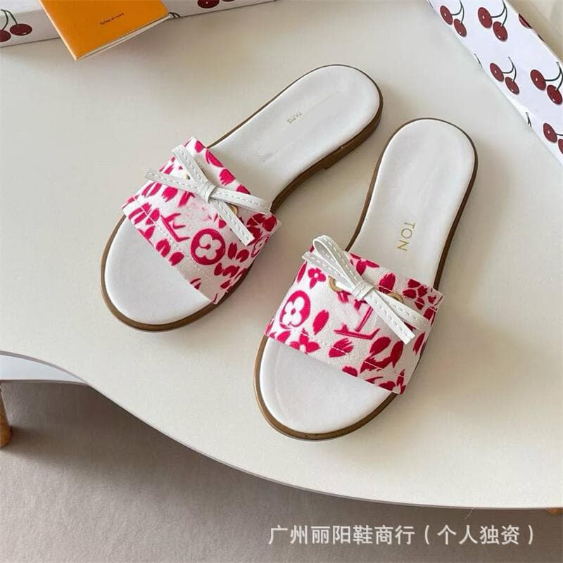 Denim Print One-Strap Slippers for Women 2025 Summer New Style Fashion Flat Slip-On Beach Sandals