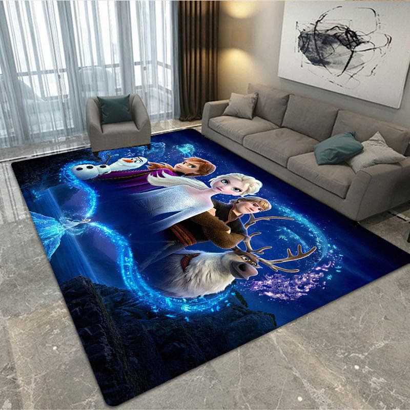 Cartoon Frozen Printed Carpet Non-Slip Rug Door Mat Yoga Mat Bedroom Decorative Area Rug