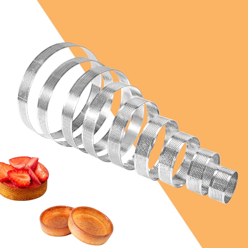 Spot 304 heightened 3cm punched mousse ring cake mold, baking hole French fruit cheese tart ring mold