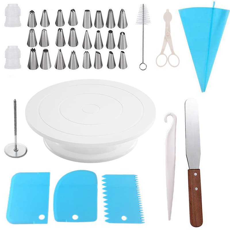 36-Piece Turntable Set Piping Nozzle Set Scraper Scissors Piping Bag Baking Set Release Needle Piping Nail