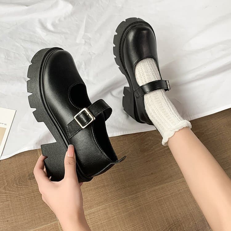 Songgao Chunky Heel Retro Mary Jane Shoes Women 2021 New Season Japanese Style Fashion Thin Leather Shoes Wholesale
