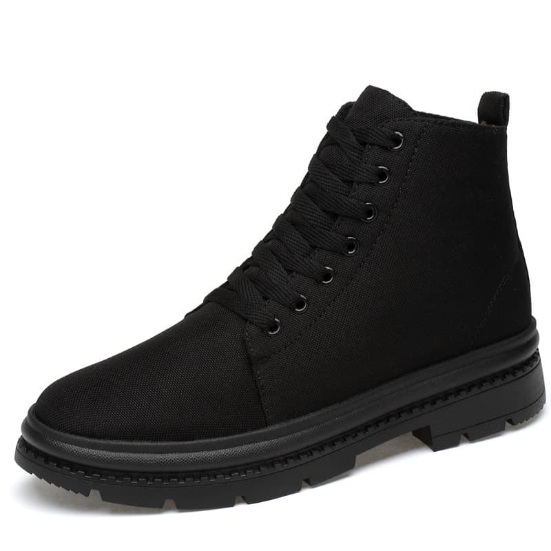 Invisible Height-Increasing Men's Shoes Korean Style Cotton Shoes High-Top Canvas Shoes 8CM Elevator Casual Board Shoes Men's Trend
