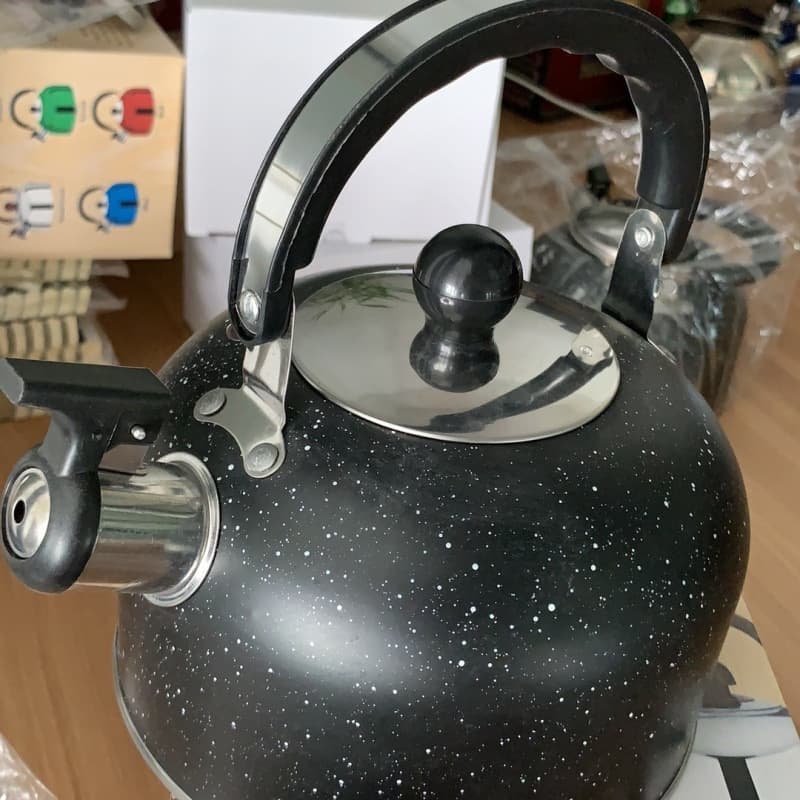 Stainless Steel European Style Kettle, Household Durable for Induction and Gas Stoves, Flat Bottom Whistling, Outdoor Universal Teapot