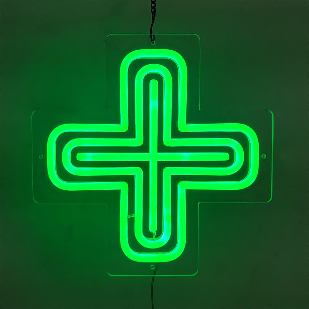 Cross-Border Export to Europe and Western Pharmacies, 30cm High-Brightness Neon Cross LED Screen