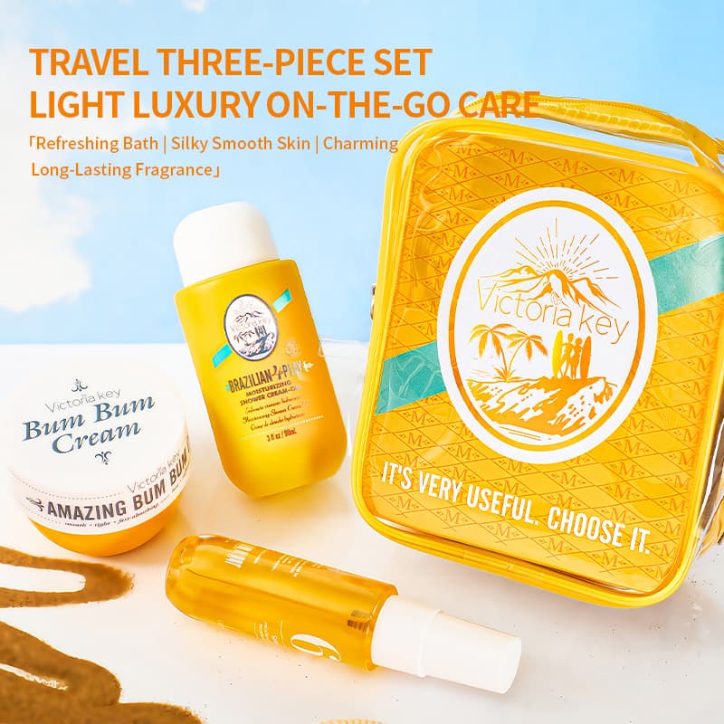 Cross-border popular Brazilian perfume body lotion shower gel travel three-piece set 62 alcohol-free fragrance spray long-lasting