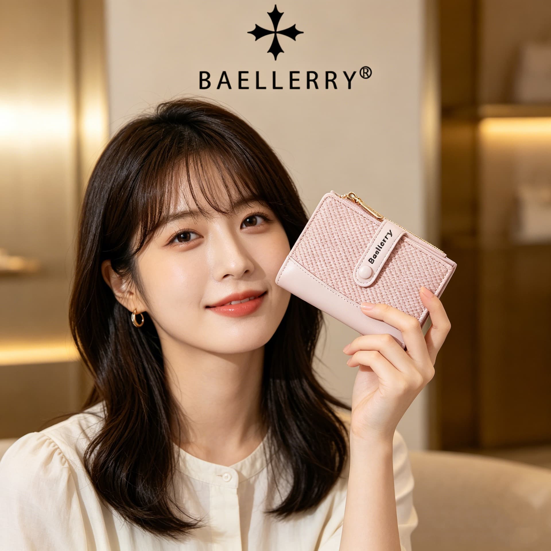 New Women's Wallet Premium Ins Style Student Short Bicolor Wallet Fashion PU Coin Purse Small Wallet for Women
