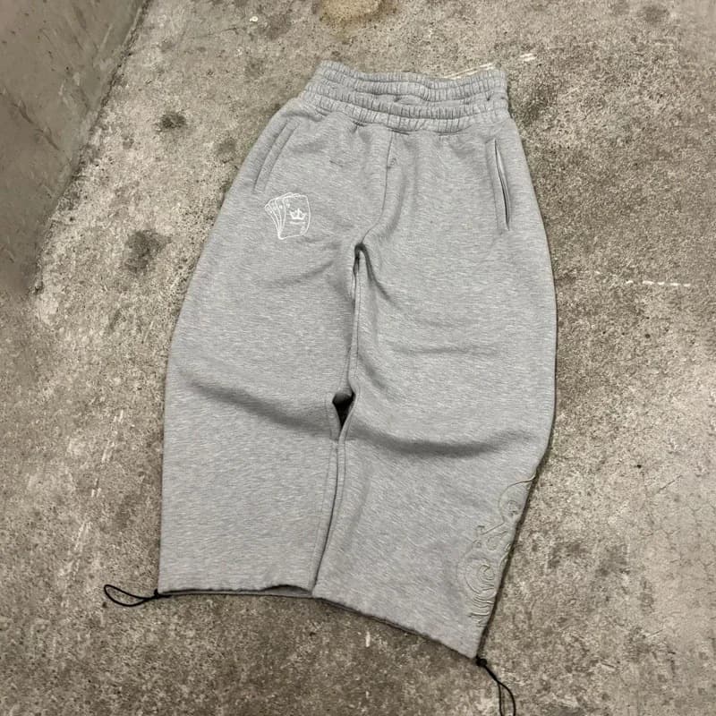 Cross-border Y2K Poker Embroidery Double-Waist Jogger Pants Punk Streetwear Loose Casual Pants Men Women Wholesale