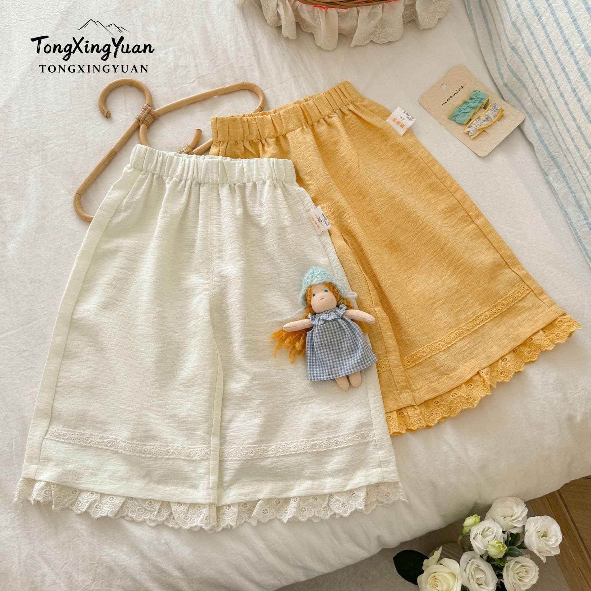 Girls Mosquito-Repellent Pants 2026 Summer New Baby Thin Cropped Pants Straight Wide-Leg Pants Children Flared Pants