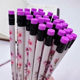 Children's Pencil for Elementary School Students HB Round Barrel with Eraser Wooden Pencil Sakura Coated Pencil