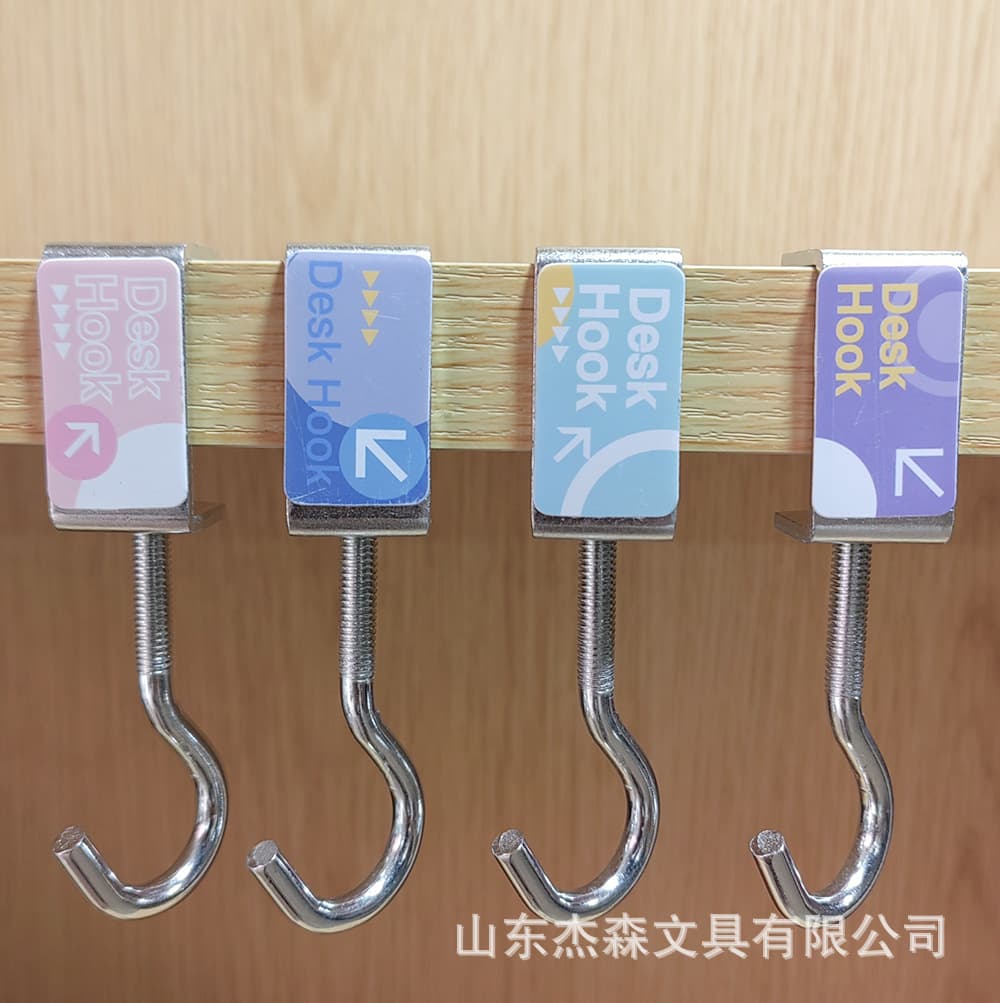 Upgraded Adjustable Backpack Hooks with Rubber Pads, Detachable and Rotatable Desk Hooks for Workspace Storage