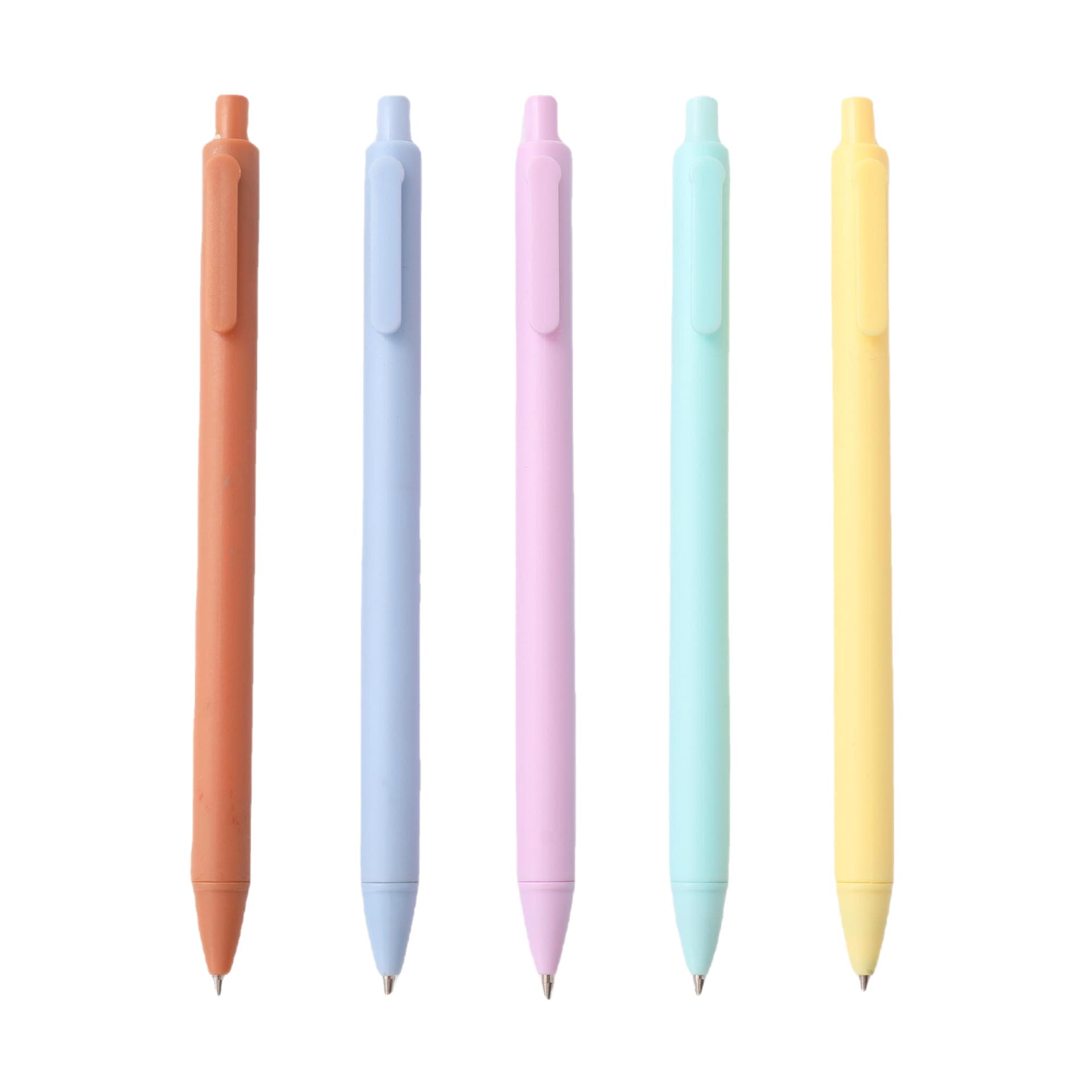 Macaron Simple Retractable Gel Pen Student Exam Pen Business Office Signature Pen 0.5 Bullet Tip Black Ink Pen