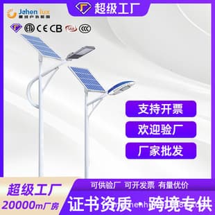 LED Solar Street Light Municipal Engineering Ultra Bright Single Arm Street Light 6 Meter New Rural Stainless Steel Factory Direct Supply