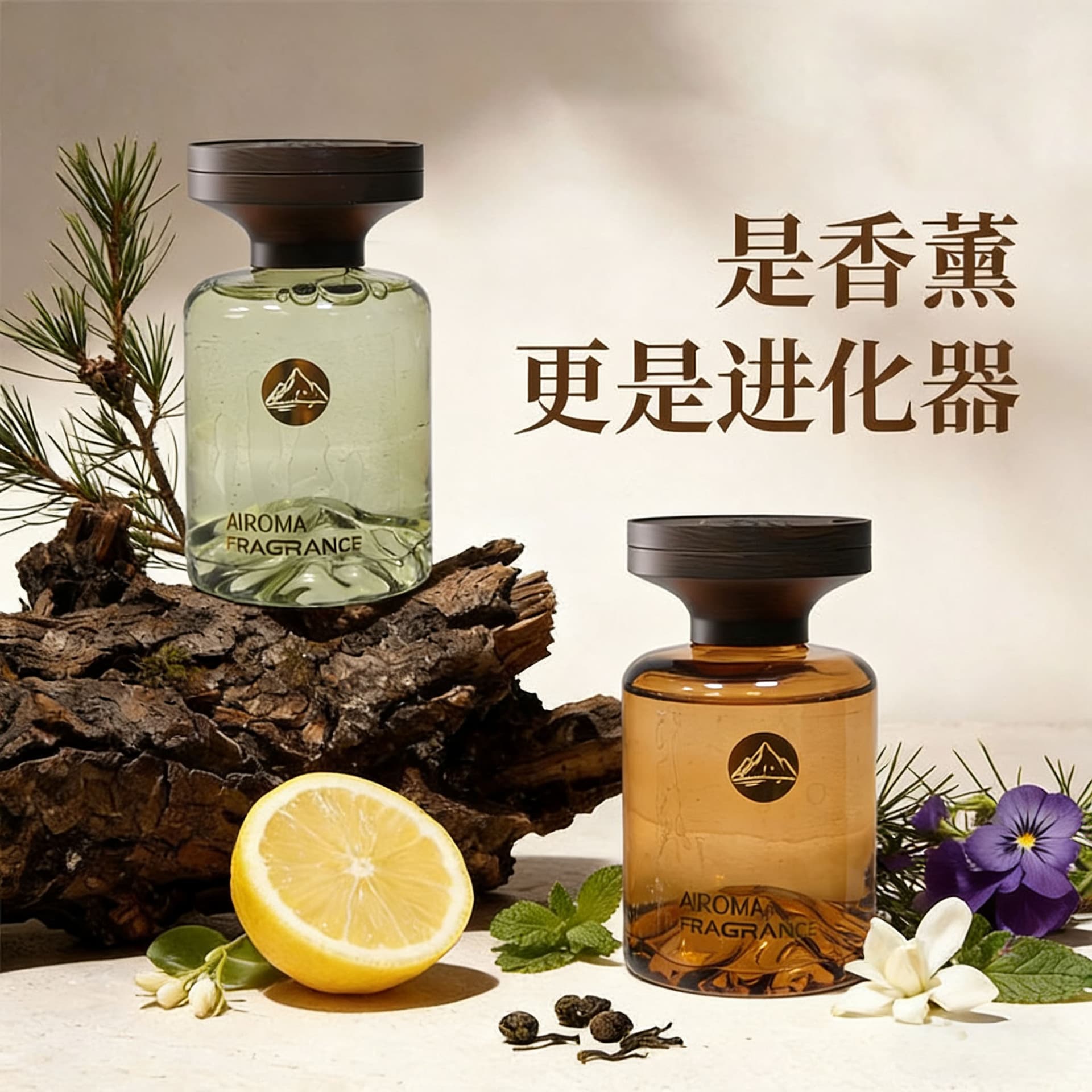 Guanshan Advanced Car Aromatherapy Cup Holder Fragrance Glass Bottle Long-lasting Fragrance Car Special Perfume 160ml Deodorizing