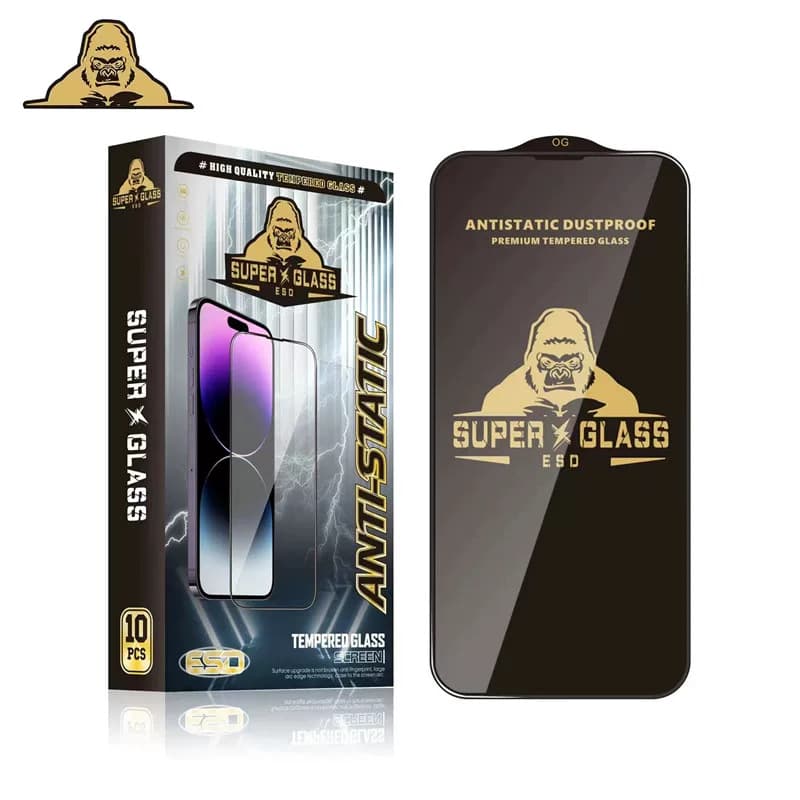New Black King Kong Anti-static Tempered Glass Film iPhone17 Full Series Spot Wholesale Apple 13 Protective Film