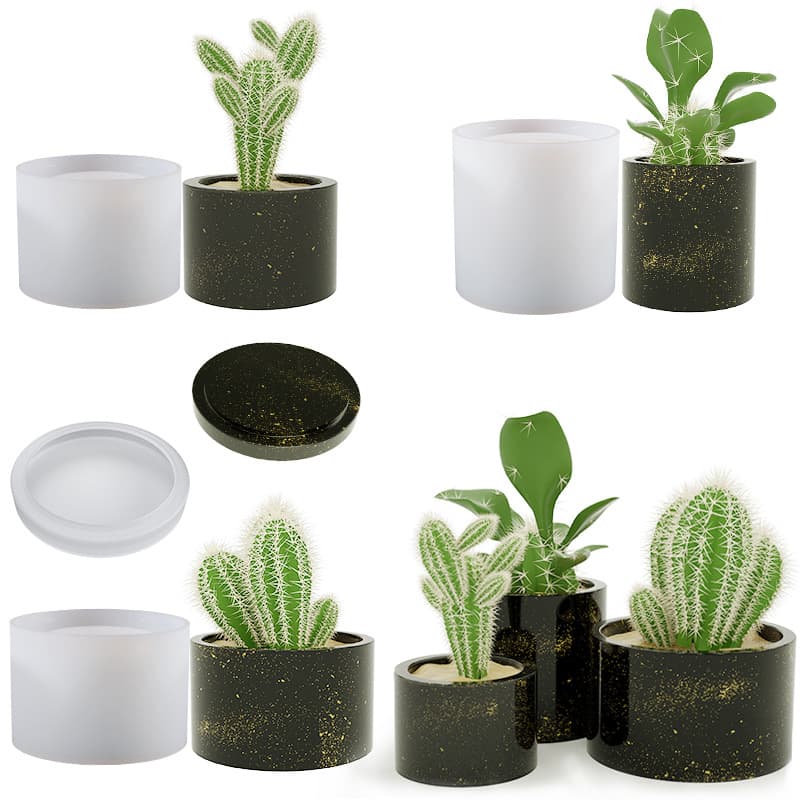 Large Silicone Mold for Crystal Drip Glue DIY Resin Aromatherapy Plaster Storage Box Flower Pot Cup Grinding Tool