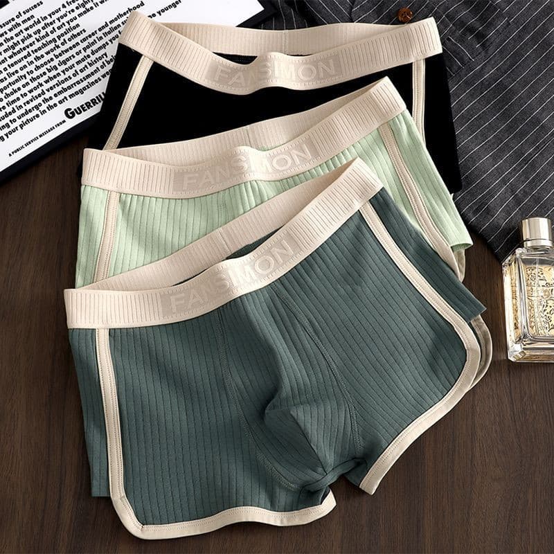 Factory Direct Sale Men's Underwear, Sporty Style, Comfortable, Breathable, Antibacterial Boxer Briefs, Trendy Youth Briefs for Men