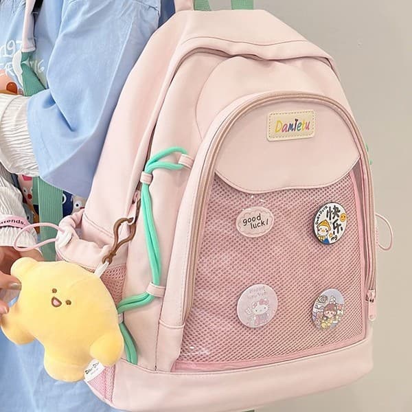 School Bag for Girls, High Aesthetic Value, Dopamine-Style, Japanese Cute Mini Ita Bag, Fresh and Lightweight Travel Backpack
