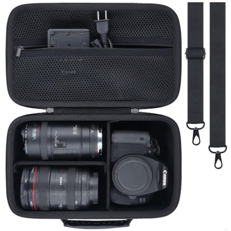 Rigid Camcorder Case for Canon EOS Rebel T7/R50 Digital SLR Cameras