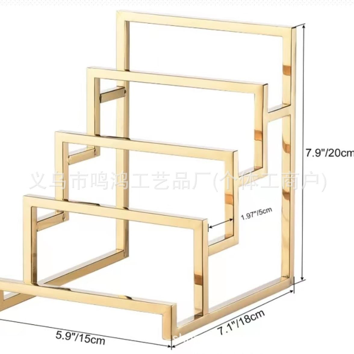 Factory Direct Tiered Handbag Display Props, Cross-border Mall Counter Stainless Iron Wallet Display Stand for Men's and Women's Clothing Stores