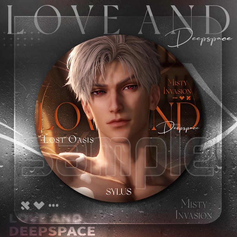 Love and Deepspace Game Encountering You Li Shen Qi Yu Merchandise 75mm Double-Sided Glitter Large Badge Keychain Ornament