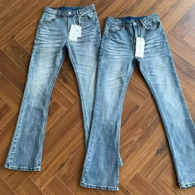 2025 Spring/Summer Italian Design Light Blue Fashion Versatile Flared Jeans for Men, Slim Mid-Waist Bell-Bottom Pants