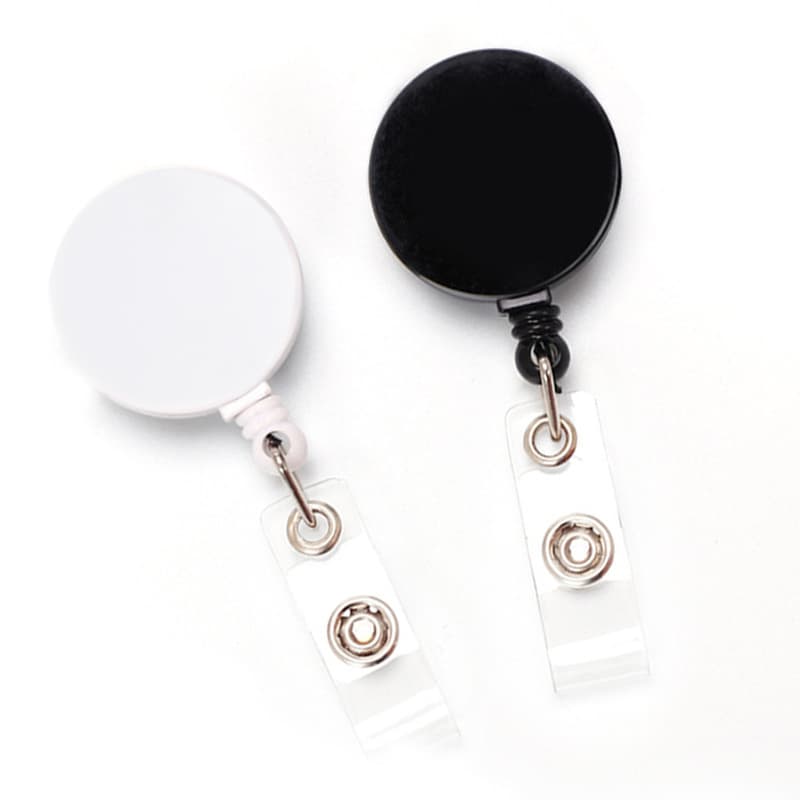 Autumn Rain Flat, Smooth Retractable ID Badge Clip, Rope Clip, Metal Back Clip with Drip Glue Logo