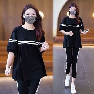 Fashion Suit for Women Summer New Korean Loose Plus Size Slimming Cover Belly Trendy Sportswear Two-Piece Set