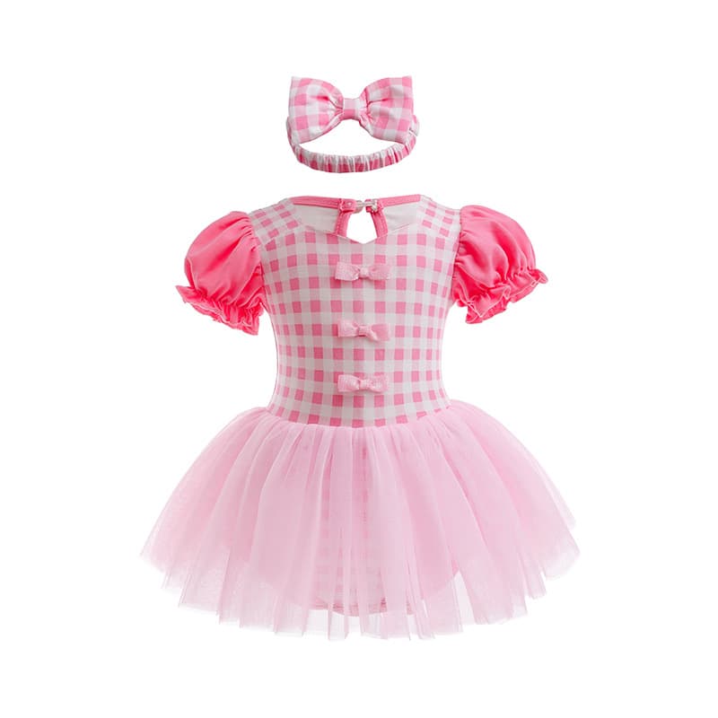 Ins Cross-Border Autumn New Baby Triangle Sheath Barbie Plaid Romper Baby Girl Jumpsuit Romper