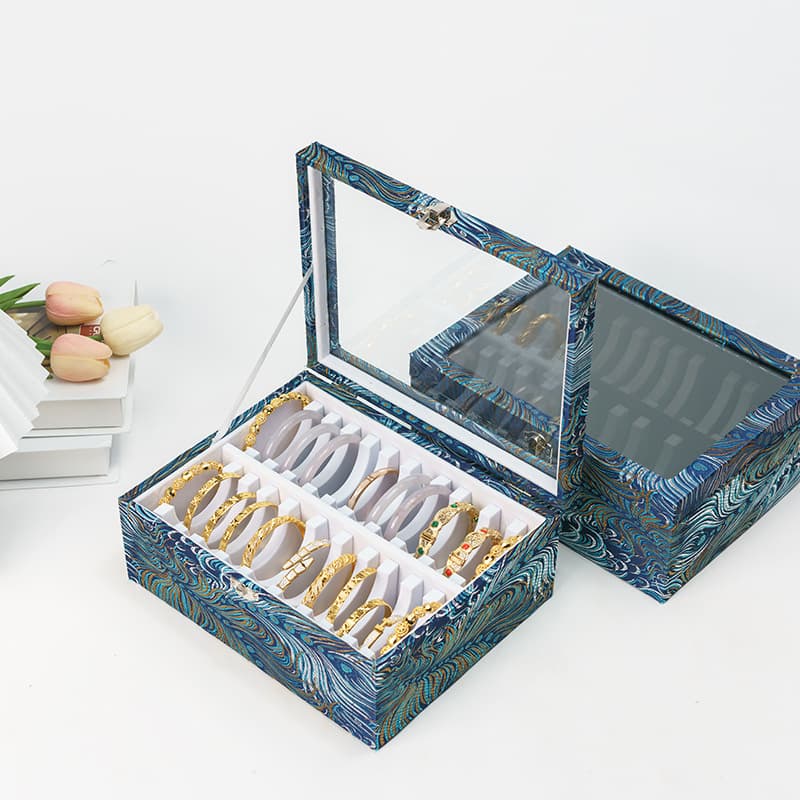 Large Capacity Multi-Specification Adjustable 44-Slot Bangle Storage Box, Large Opening Tire Bangle Storage Box, Adjustable Jewelry Box