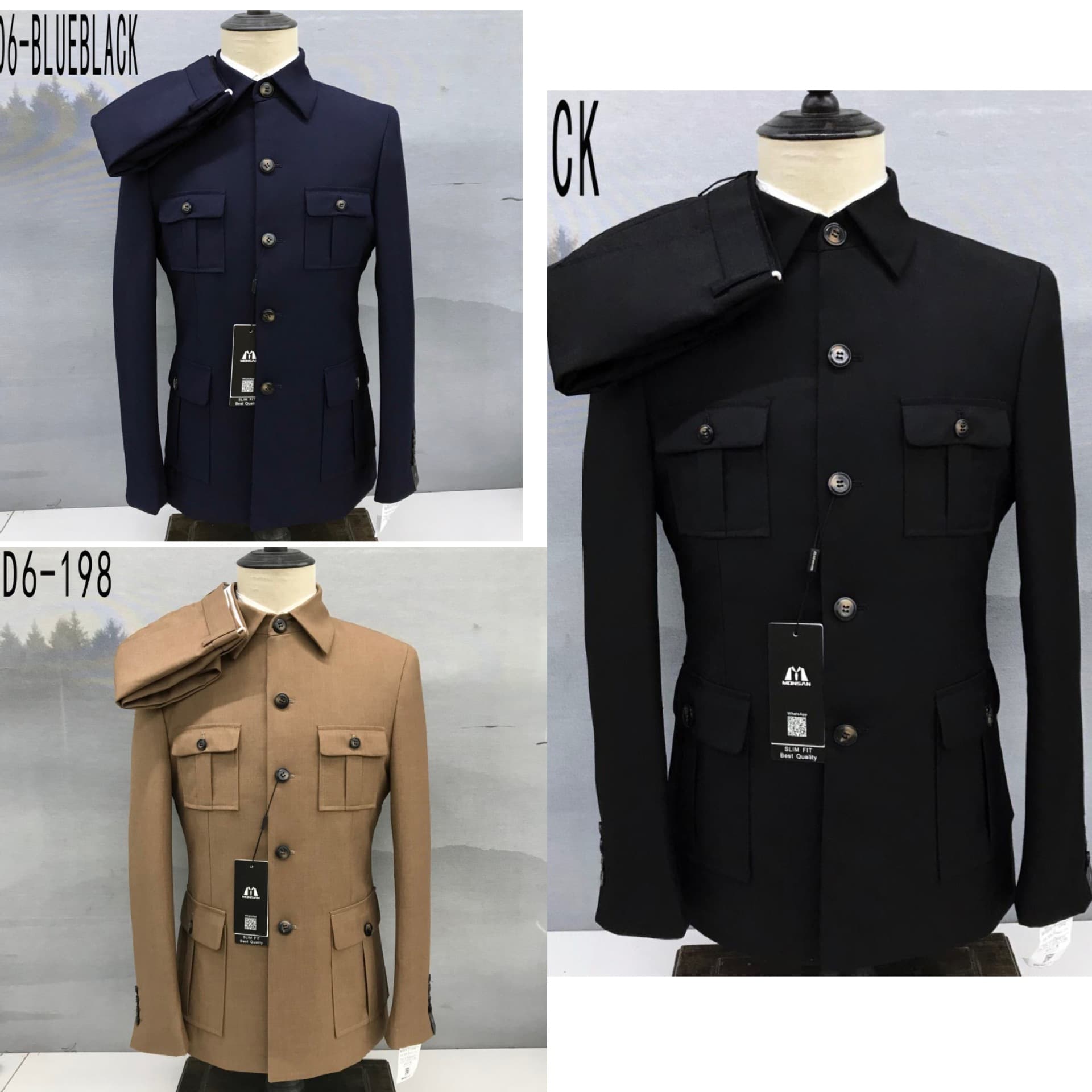 Men's suits for foreign trade export, cross-border Zhongshan suit, European size African suit, men's shirt collar suits