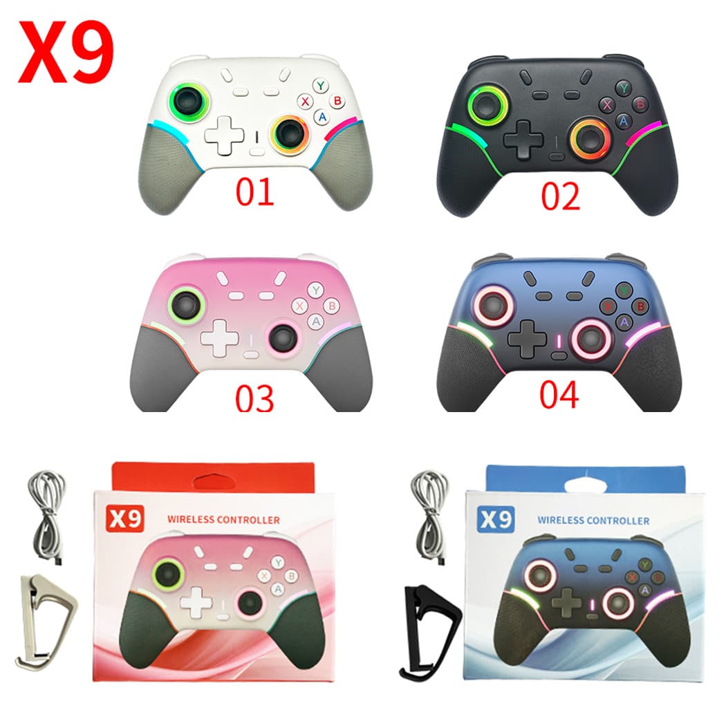 Switch2Pro with RGB Light, Bluetooth Wireless Controller, Wireless Controller for Android Phones and PC, Motion Sensing Vibration Controller