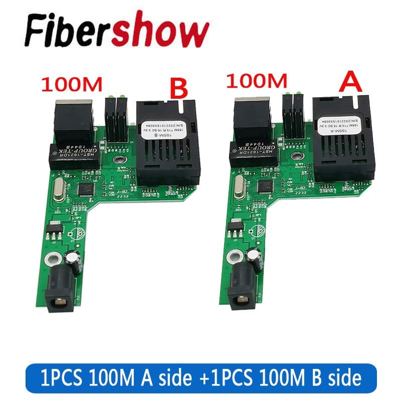 HTB-3100 100M Fiber Optic Converter Single-Mode Single-Fiber Media Converter PCBA Board Pair 100M