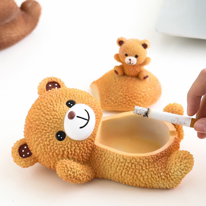 Nordic Ins-style Ashtray, Trendy Creative Office Desk Home Living Room Decoration with Lid, Anti-Ash Scatter