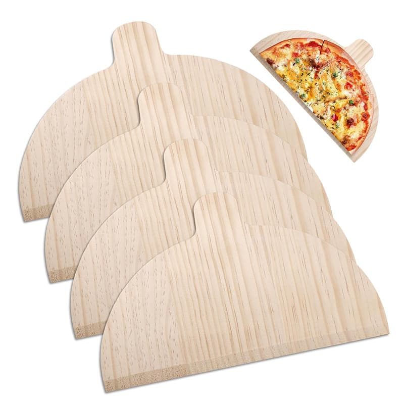 Wooden Pizza Peel Semi-Circular Pizza Shovel for Pizza Machine, Solid Wood Pizza Board
