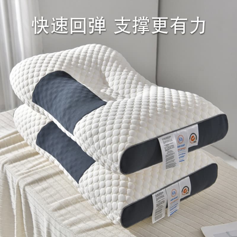 Knitted Spa Pillow Non-Collapsing Cervical Support Pillow Core for Dormitory and Home, Single or Double, Whole Pillow Core, Pair
